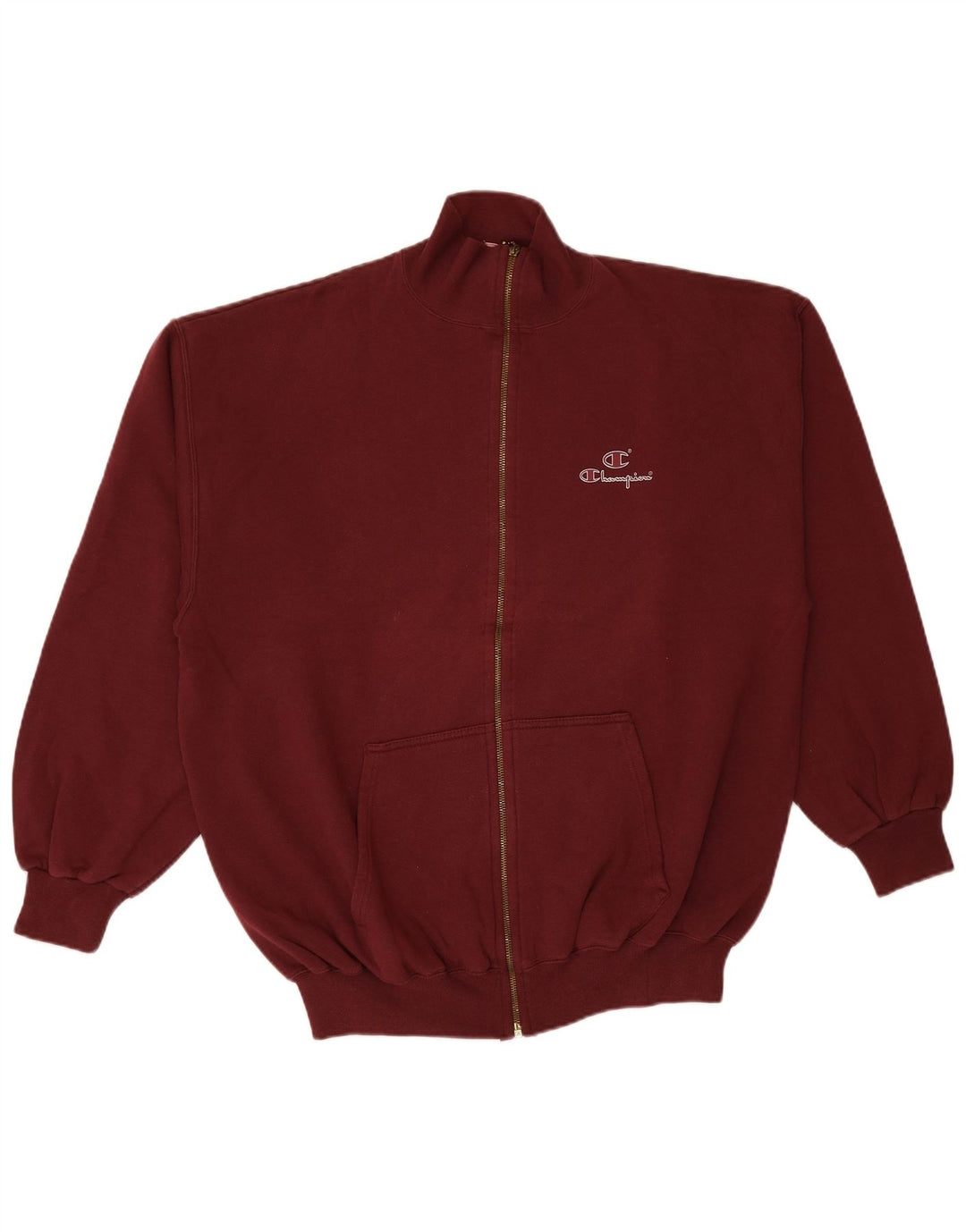 CHAMPION Mens Tracksuit Top Jacket 2XL Burgundy Cotton