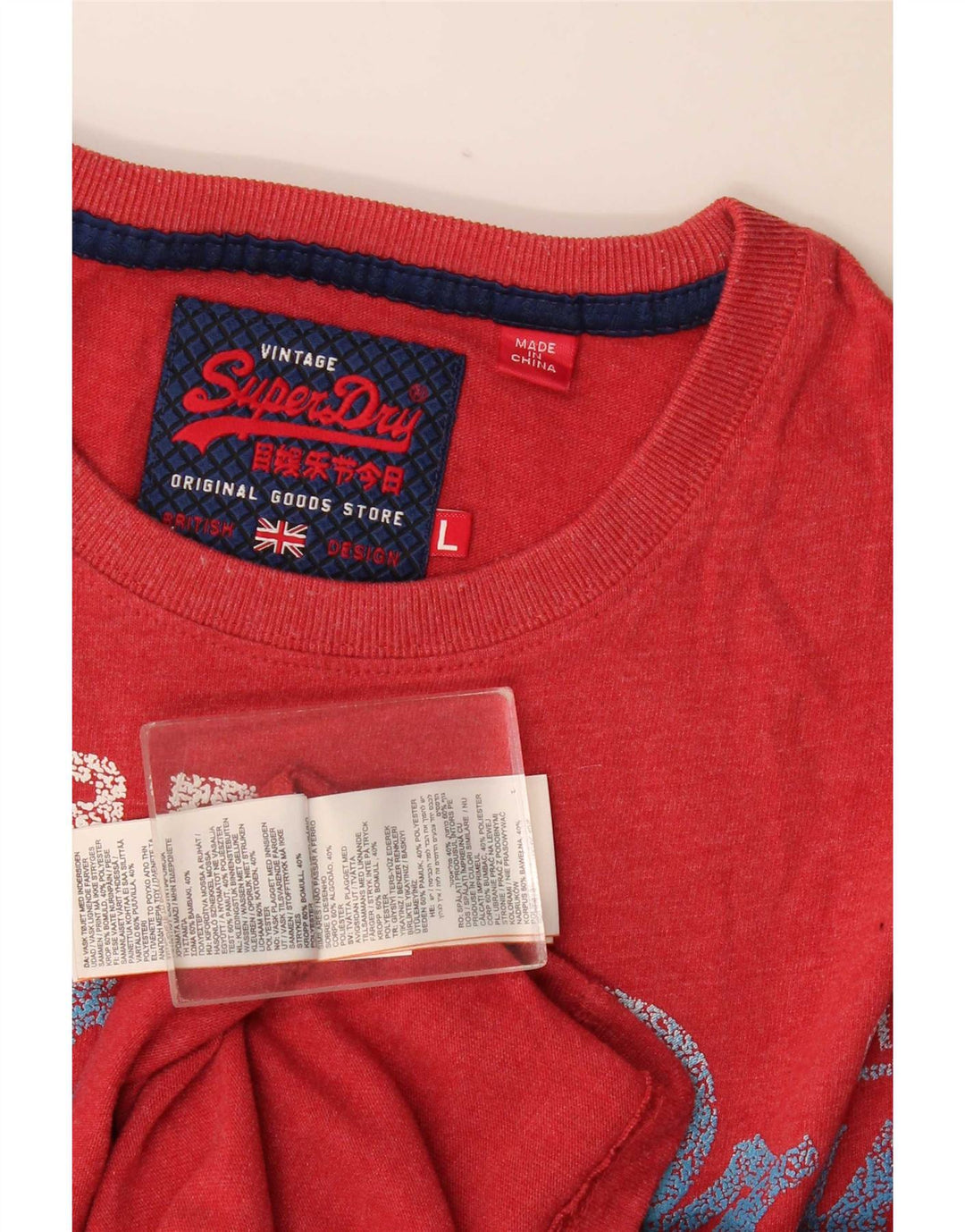 T-shirt grafica da uomo Superdry Top grande in cotone rosso