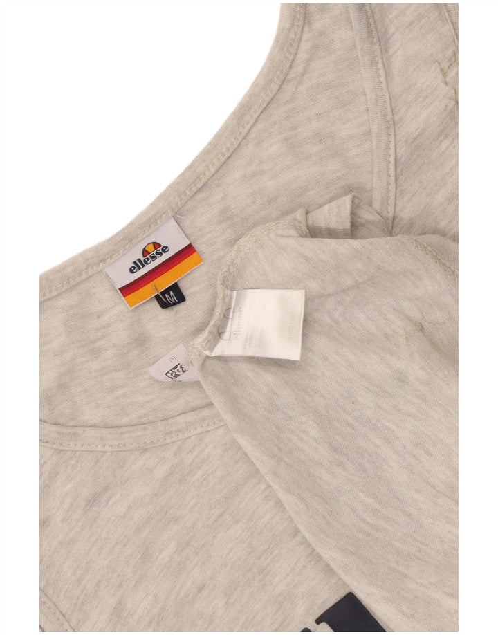 Canottiera grafica da uomo Ellesse in cotone chiazzato grigio medio