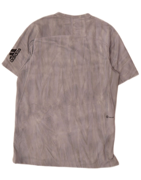 Adidas Mens Aeroready Graphic T-Shirt Top Small Grey Tie Dye Polyester