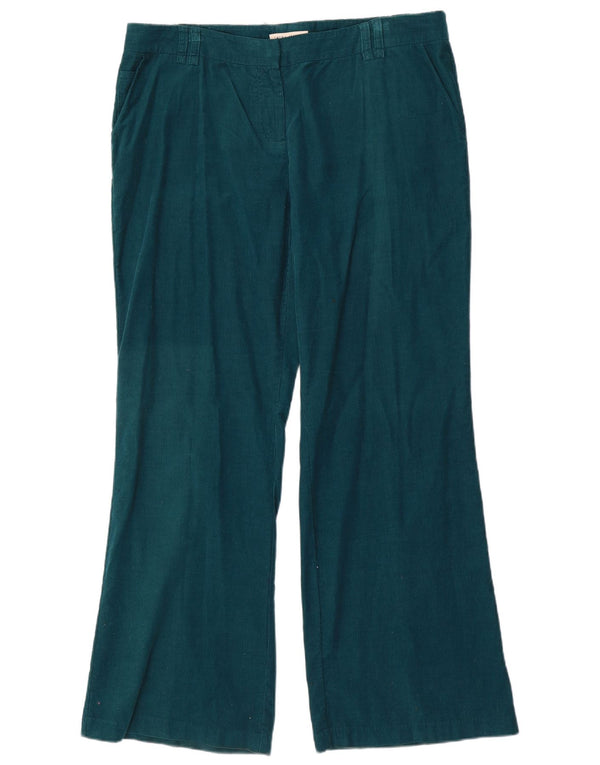 Pantaloni in velluto a coste da donna a gamba larga Laura Ashley UK 18 XL W38 L31 Verde