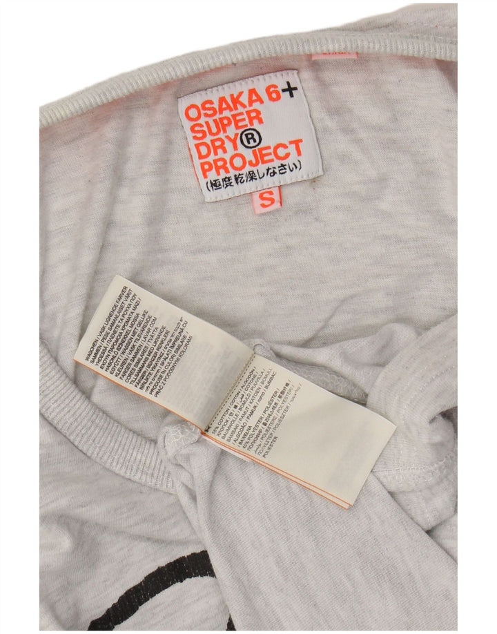 Canottiera grafica da uomo Osaka SUPERDRY in cotone chiazzato grigio piccolo