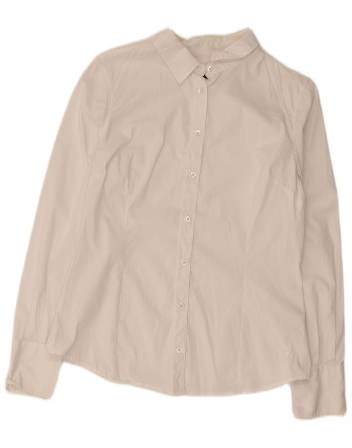 Camicia Donna Trussardi Jeans IT 44 Cotone Bianco Medio