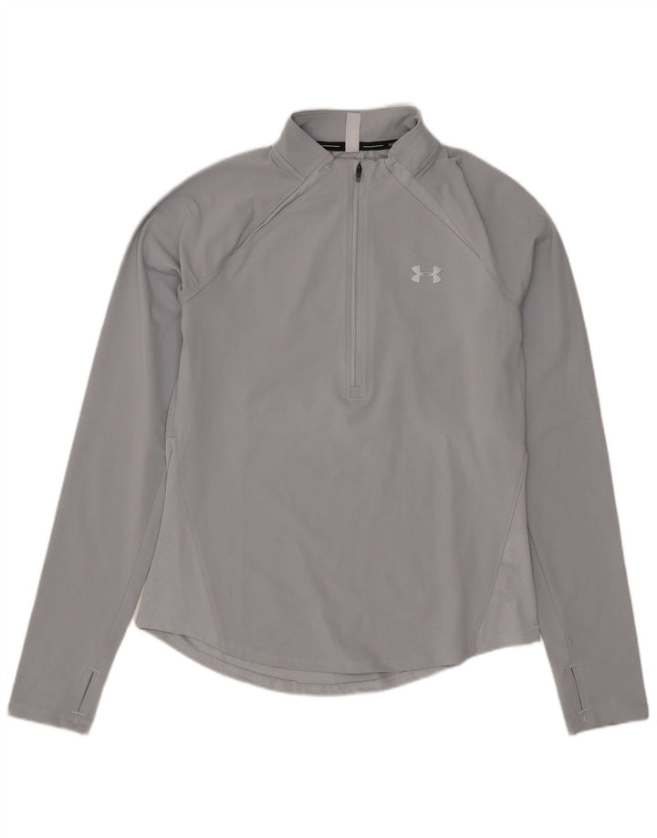 Maglia da ginnastica da donna UNDER ARMOUR Heat Gear Pullover UK 10 piccola grigia