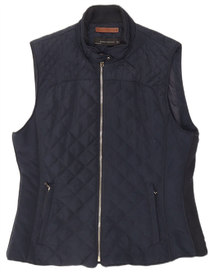 Gilet trapuntato da donna Zara UK 18 XL poliestere blu navy