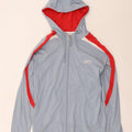 Maglione con cappuccio e zip da uomo Reebok piccolo in cotone color block blu