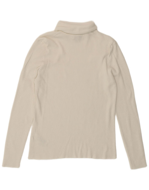 Marks & Spencer Top da donna a maniche lunghe UK 14 Viscosa bianca media