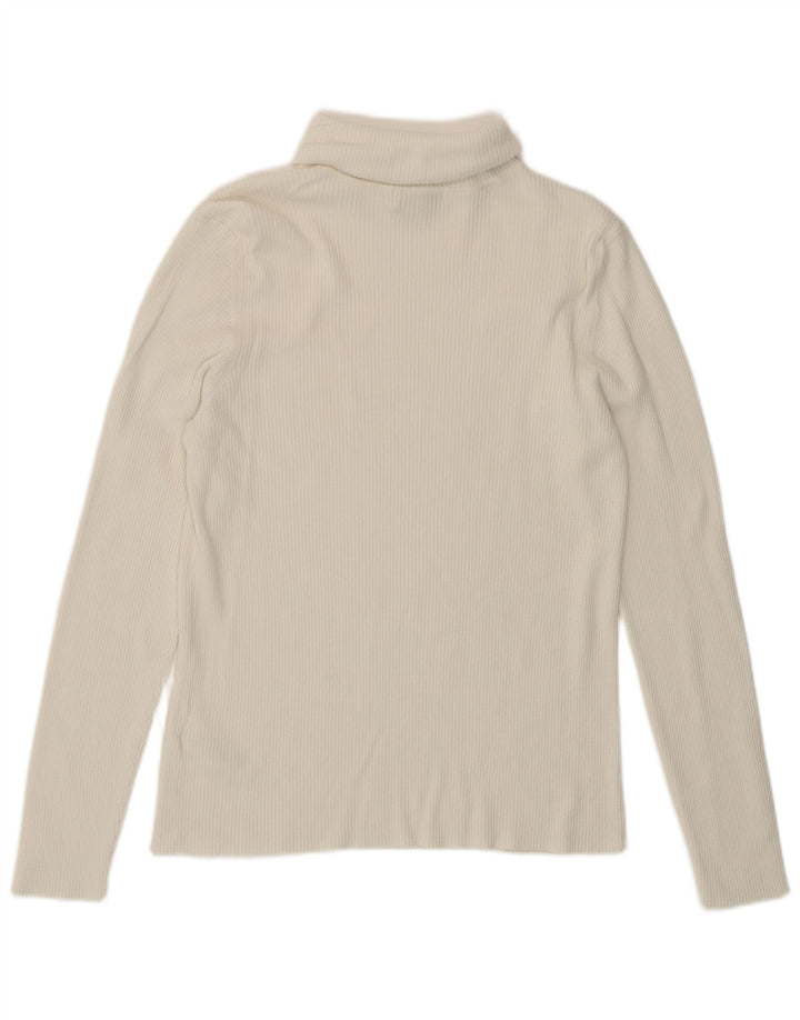 Marks & Spencer Top da donna a maniche lunghe UK 14 Viscosa bianca media
