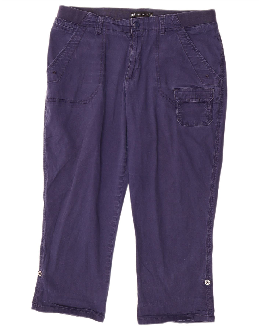 Pantaloni Capri da donna dalla vestibilità rilassata Lee US 14 XL W36 L23 Cotone blu navy