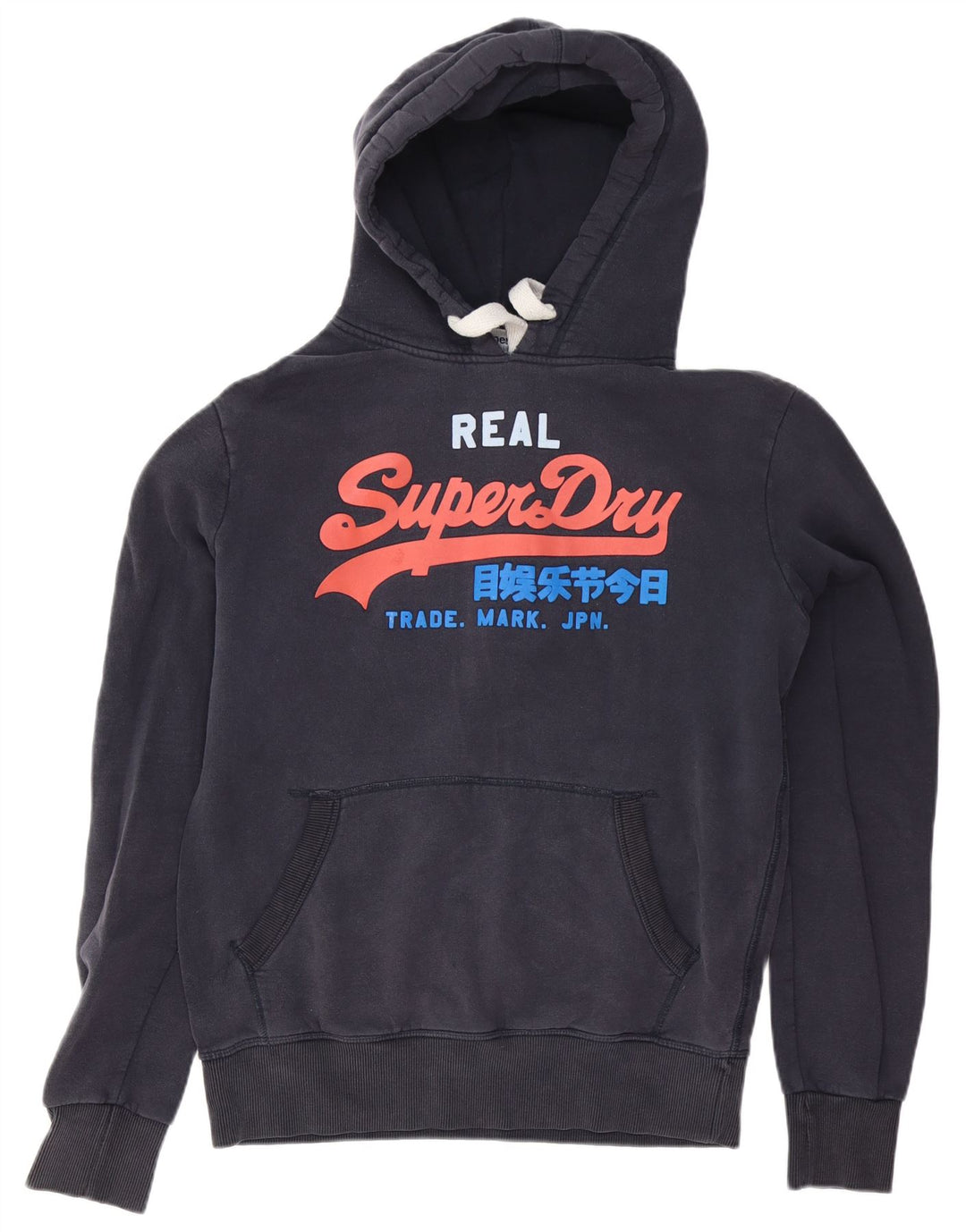Maglione con cappuccio grafico da uomo Superdry in cotone blu navy medio