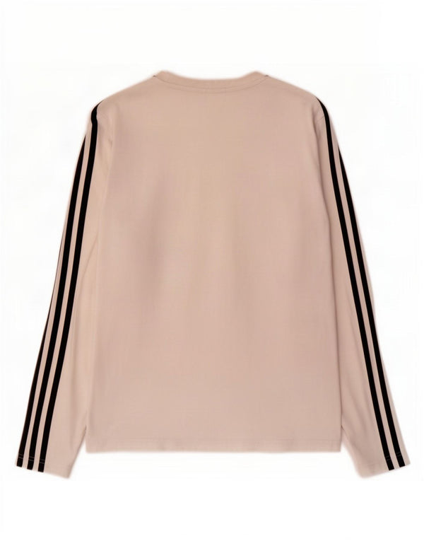 Top Adidas da donna a manica lunga UK 8/10 piccolo cotone bianco