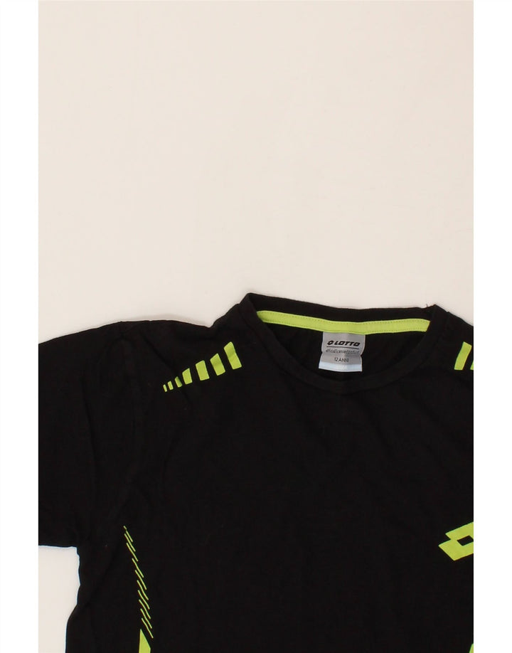 LOTTO Boys T-Shirt Top 11-12 Years Black Cotton Vintage Lotto and Second-Hand Lotto from Messina Hembry 