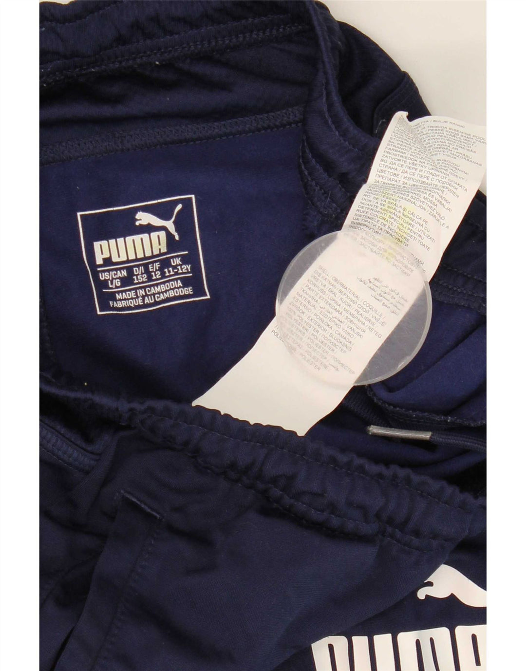 Pantaloni da tuta grafica da ragazzo Puma 11-12 anni in poliestere blu navy