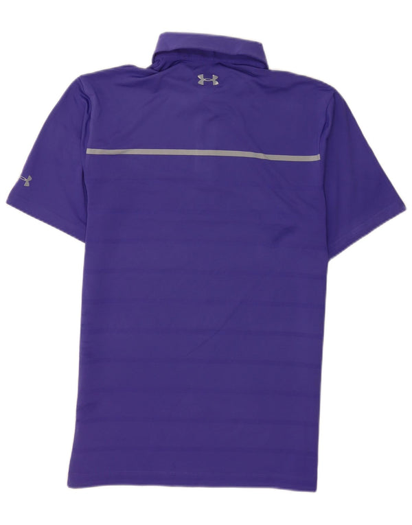 Polo da uomo Under Armour piccola in poliestere a righe viola