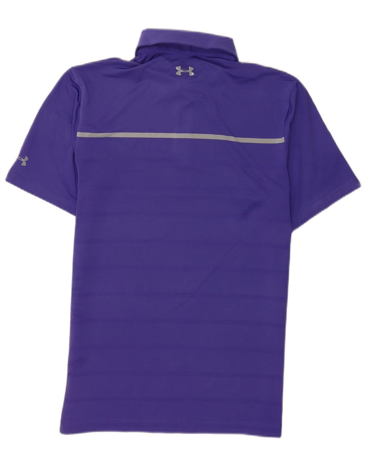 Polo da uomo Under Armour piccola in poliestere a righe viola