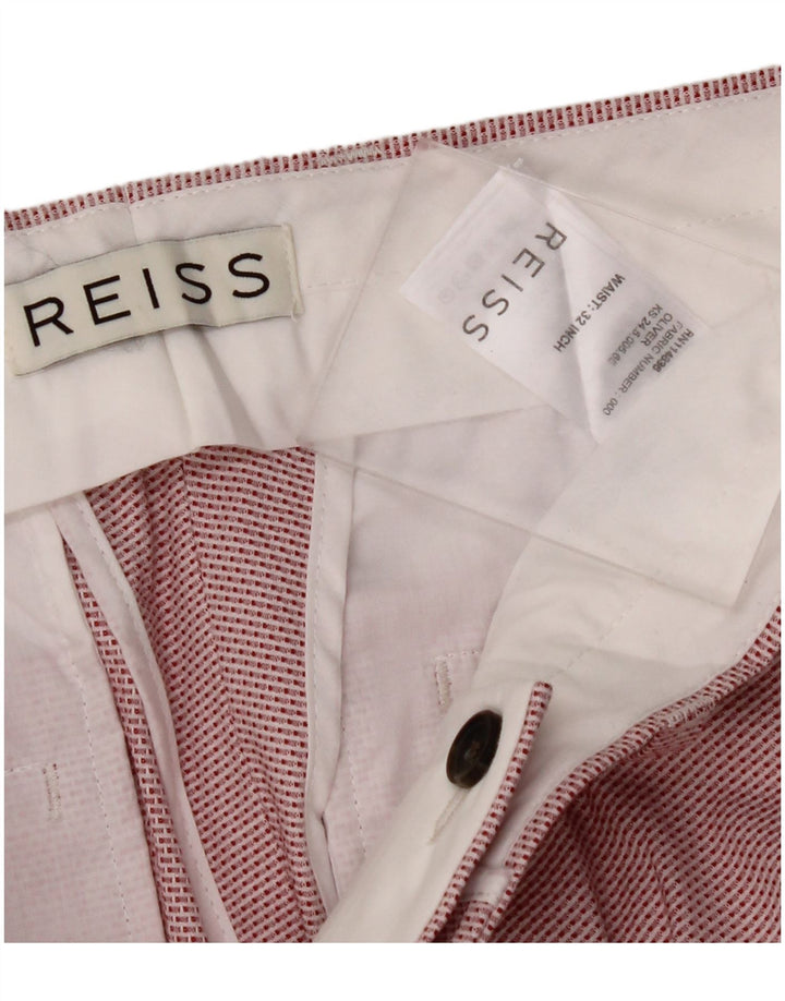 Pantaloncini chino da uomo REISS W32 cotone gessato rosso medio