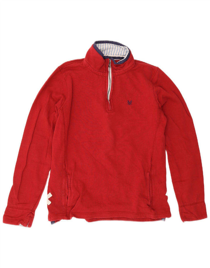 Crew Clothing Felpa oversize con collo con zip da donna Maglione UK 12 Medio Rosso