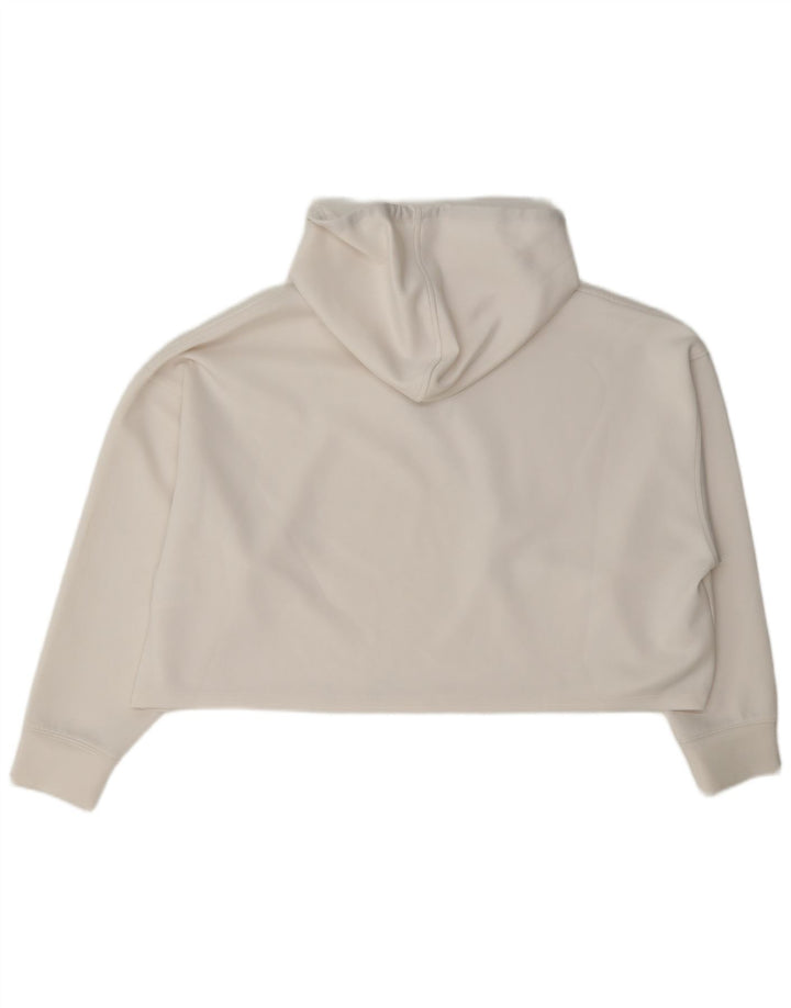 Maglione con cappuccio oversize corto da donna Dkny UK 16 grande poliestere bianco