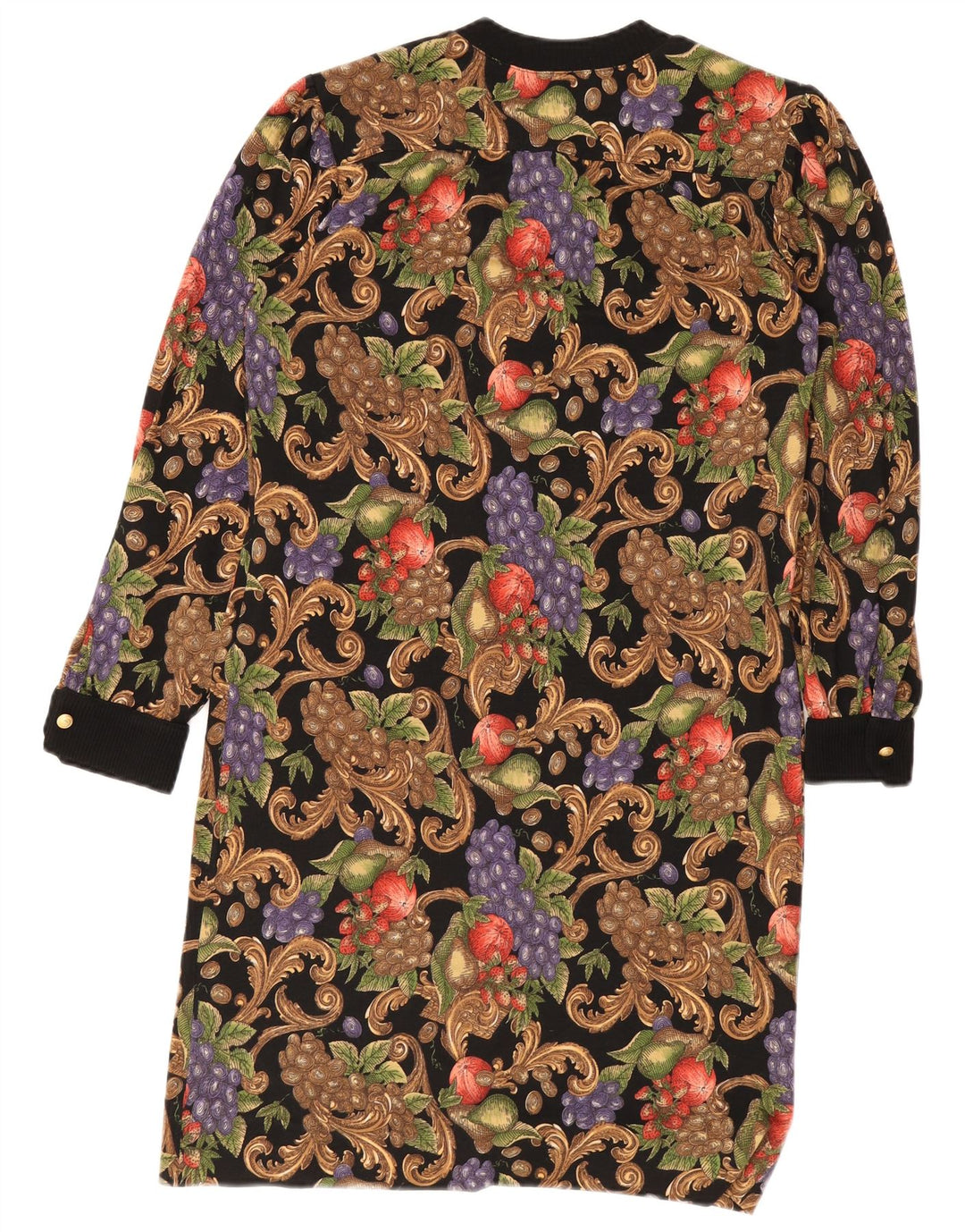 Abito a trapezio vintage da donna UK 12 medio floreale multicolore