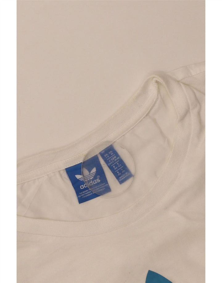 Adidas T-shirt grafica a maniche corte da donna Top UK 14 Medium Bianco