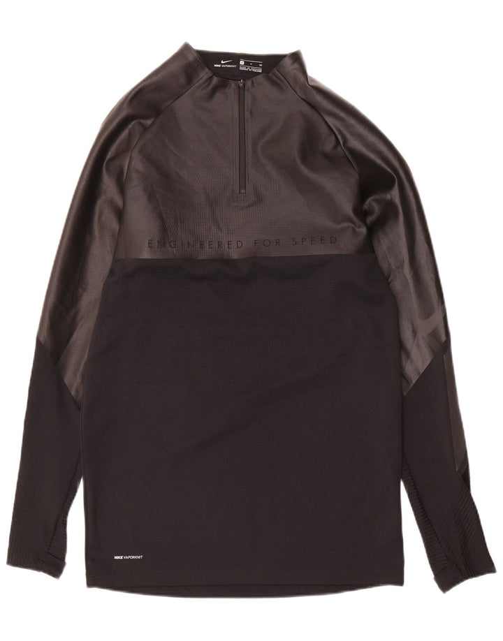 NIKE Top da tuta pullover con zip grafica da uomo, piccolo, color block nero