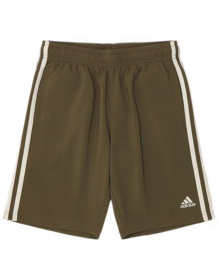 Pantaloncini sportivi Adidas da ragazzo 9-10 anni in poliestere kaki