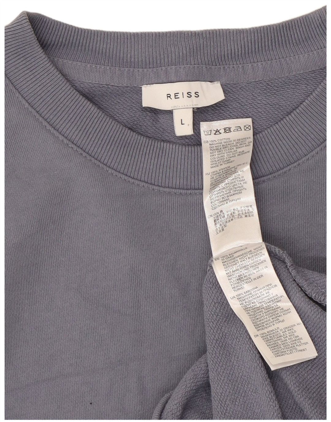 REISS Felpa da uomo Maglione grande in cotone blu