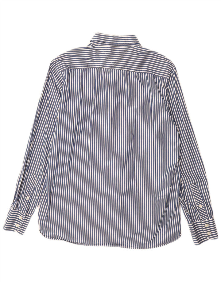 Camicia da uomo Tommy Hilfiger in cotone gessato blu medio