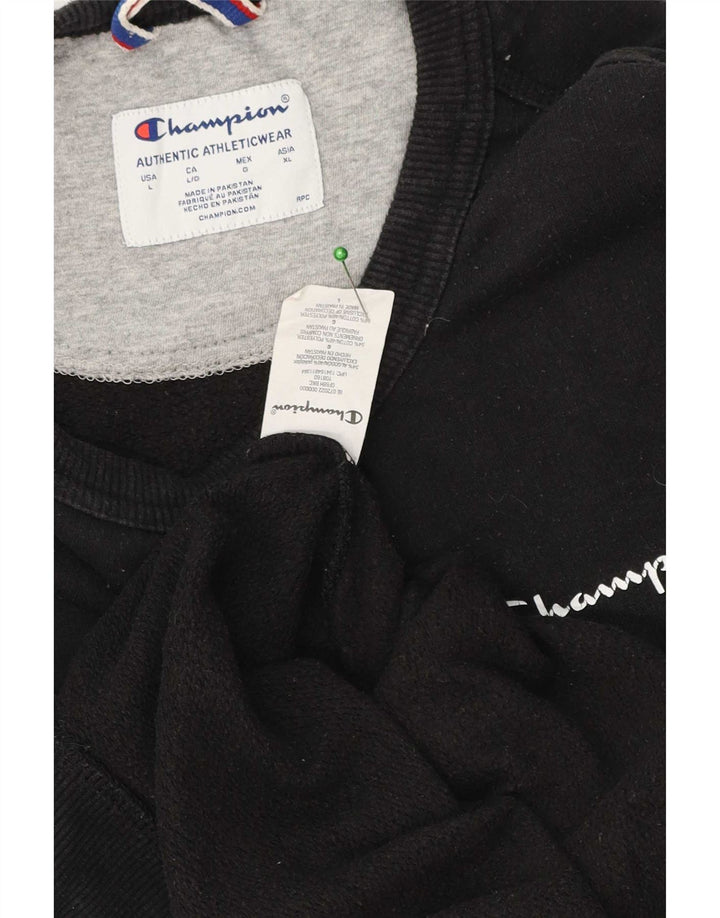 Felpa da uomo Champion Maglione grande in cotone nero