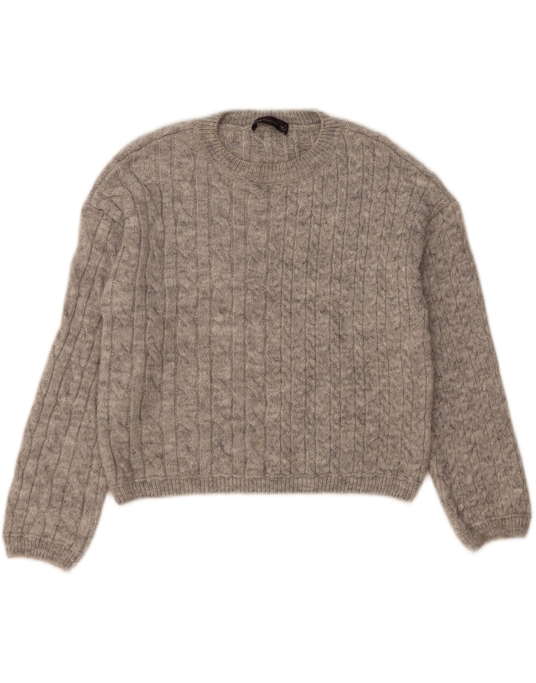 Maglione maglione girocollo corto da donna Marks & Spencer UK 10 piccolo grigio