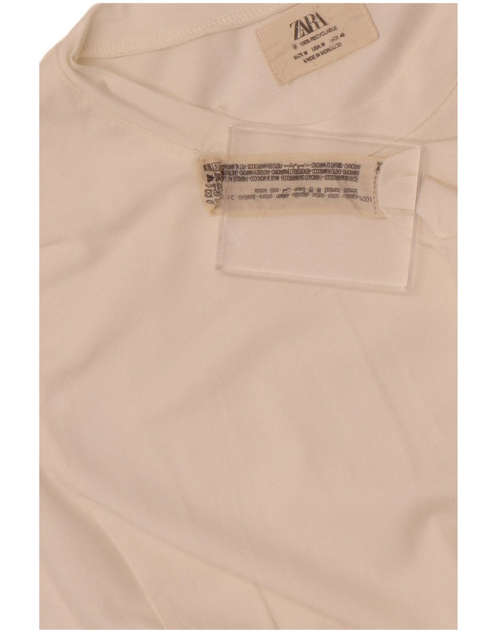 T-shirt Zara da uomo Top in cotone bianco medio