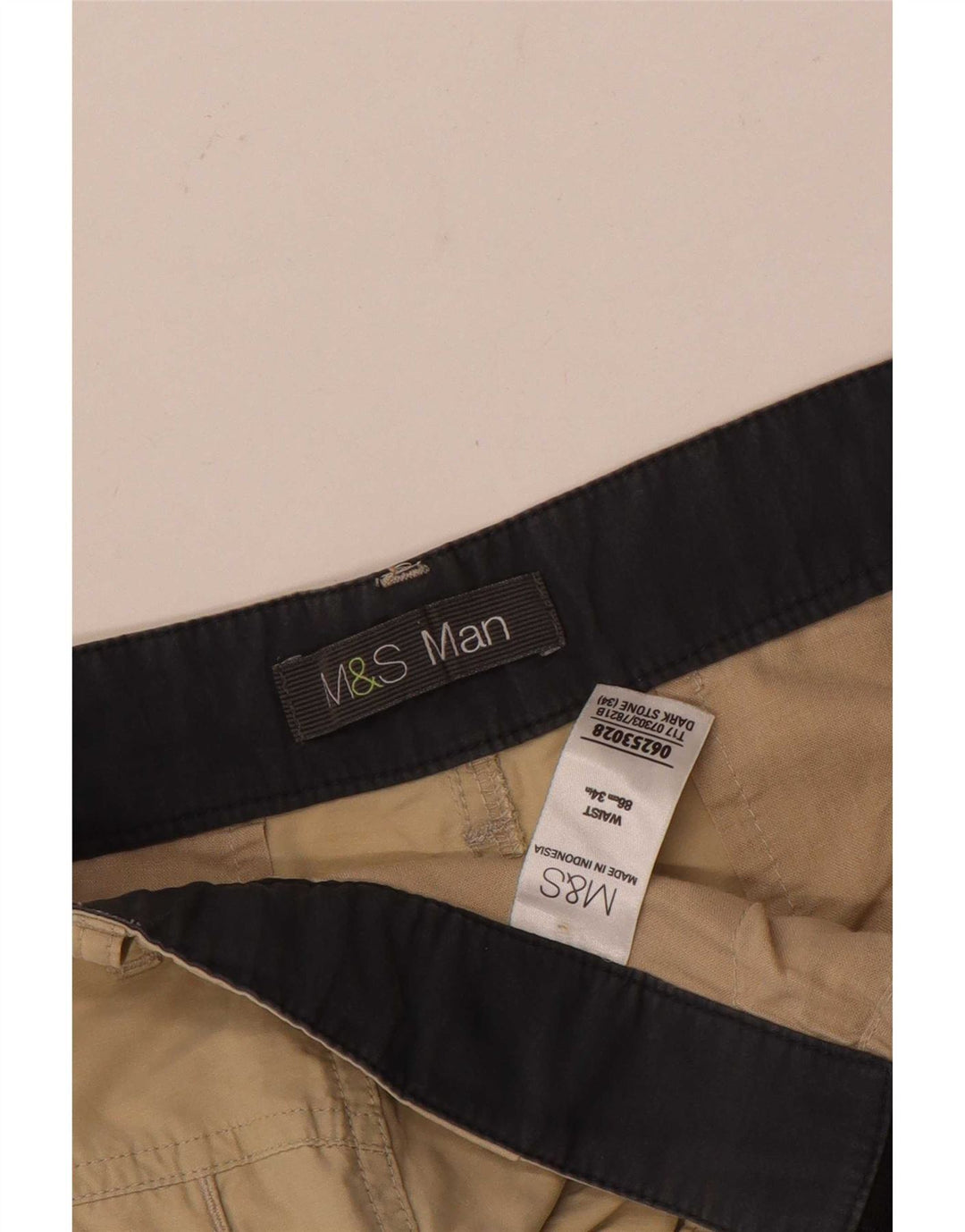Pantaloncini cargo da uomo Marks & Spencer W34 grandi in cotone beige