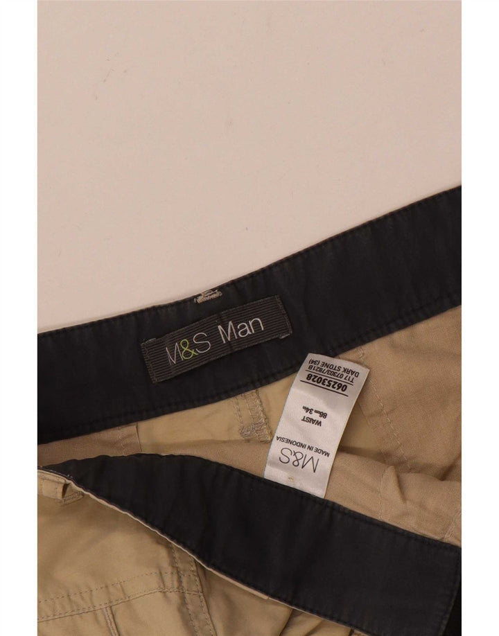 Pantaloncini cargo da uomo Marks & Spencer W34 grandi in cotone beige