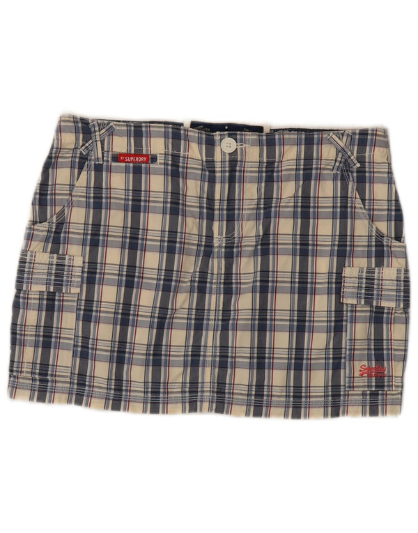 Gonna cargo da donna Superdry media W30 in cotone a quadri multicolore