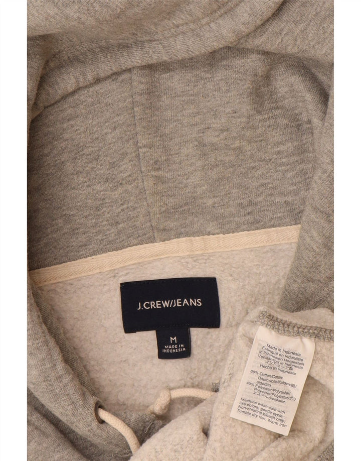 J. CREW Maglione con cappuccio e zip da uomo in cotone screziato grigio medio