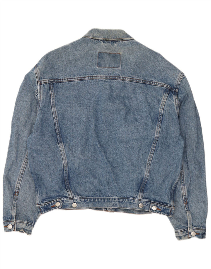 Giacca di jeans oversize da donna vintage UK 14 blu medio