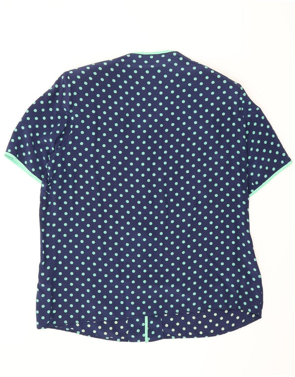 Camicia a maniche corte da donna Nixmar UK 19 XL Seta a pois blu navy