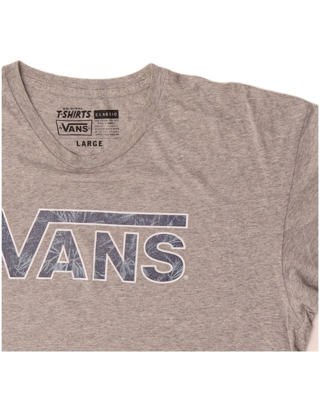 T-shirt grafica da uomo con vestibilità classica VANS, taglia grande, in cotone grigio