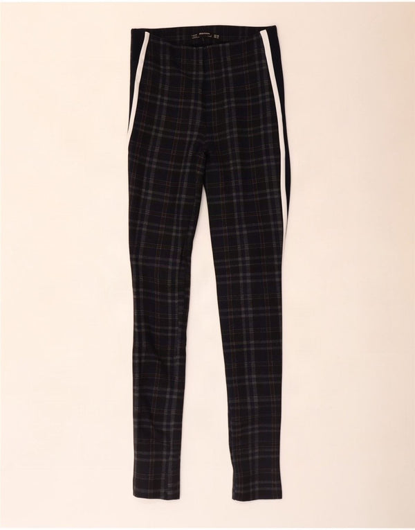 Leggings Zara da donna UK 4 XS poliestere a quadri neri