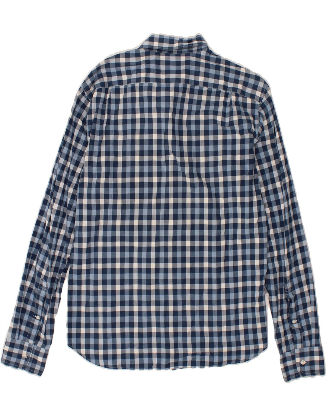 J. CREW Mens Slim Fit Shirt Large Navy Blue Check Vintage J. Crew and Second-Hand J. Crew from Messina Hembry 