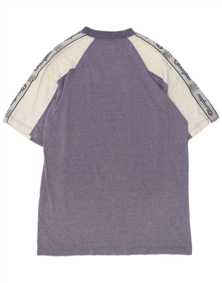 T-shirt grafica da uomo Champion Top grande color block blu