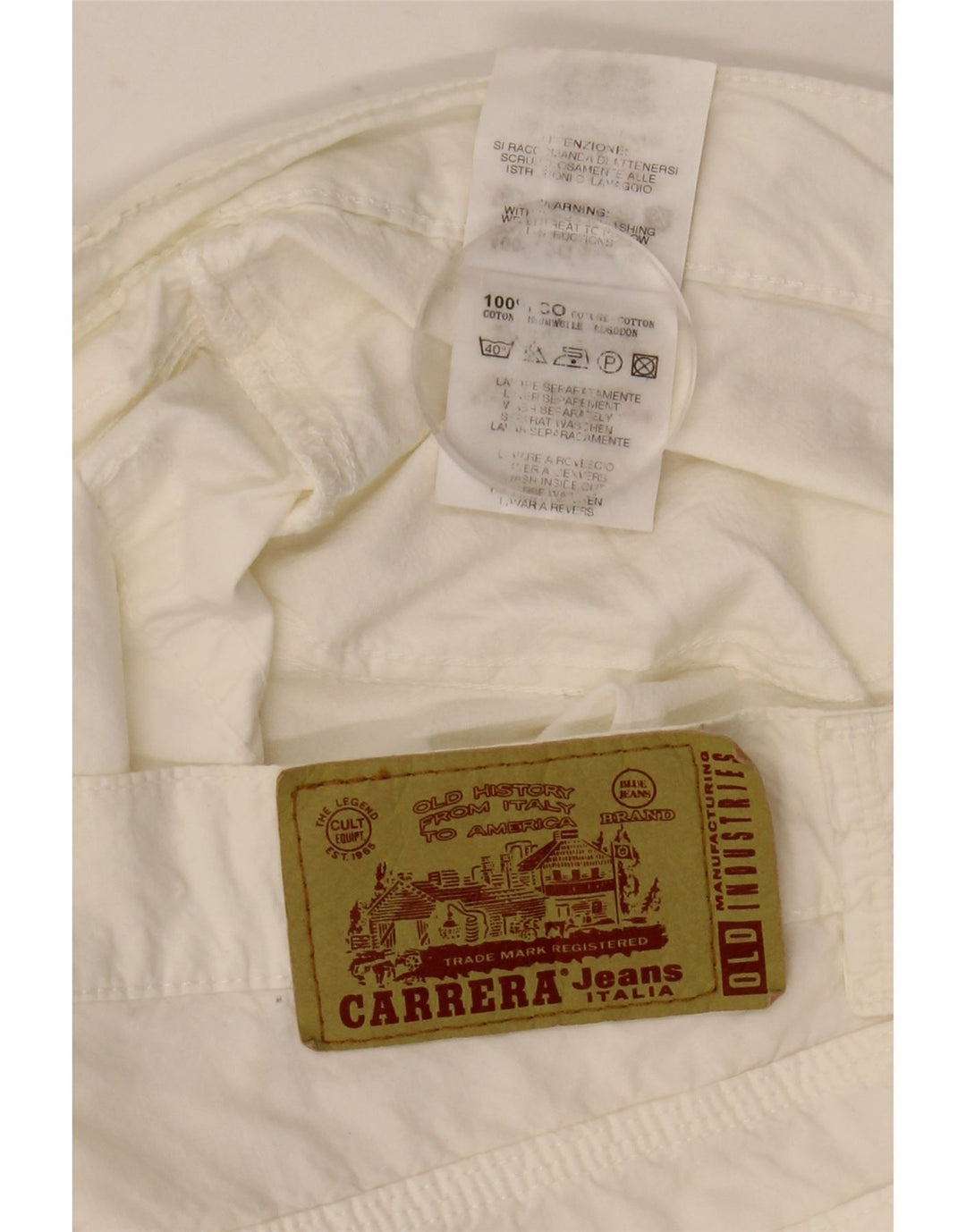 Pantaloni casual Carrera da uomo 700 vestibilità regolare taglia 33 cotone bianco