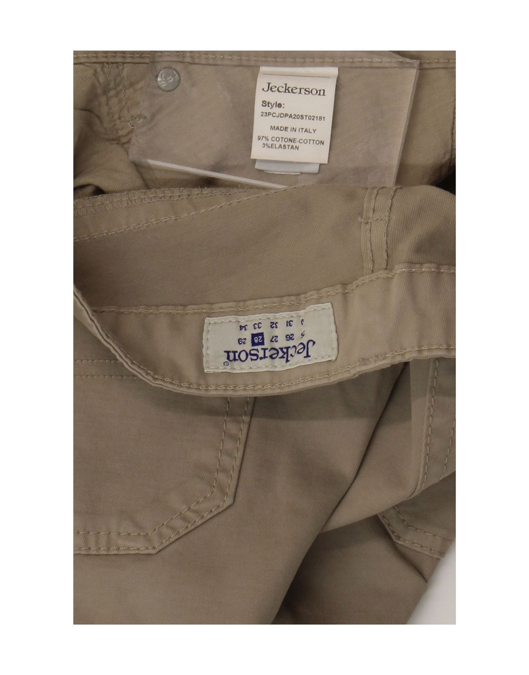 Pantaloni cargo slim da donna JECKERSON W28 L26 cotone beige