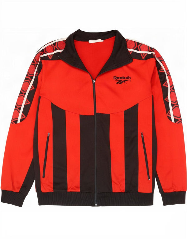 Giacca Reebok da uomo con grafica grafica, giacca grande, colore rosso