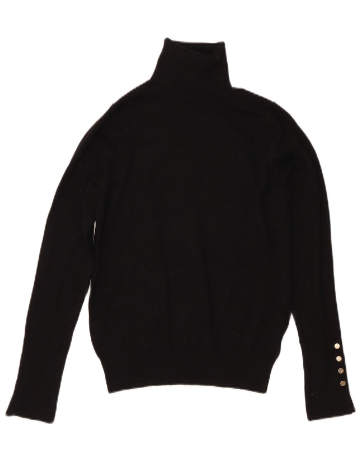 Maglione maglione a collo alto da donna Zara UK 10 piccolo in viscosa nera