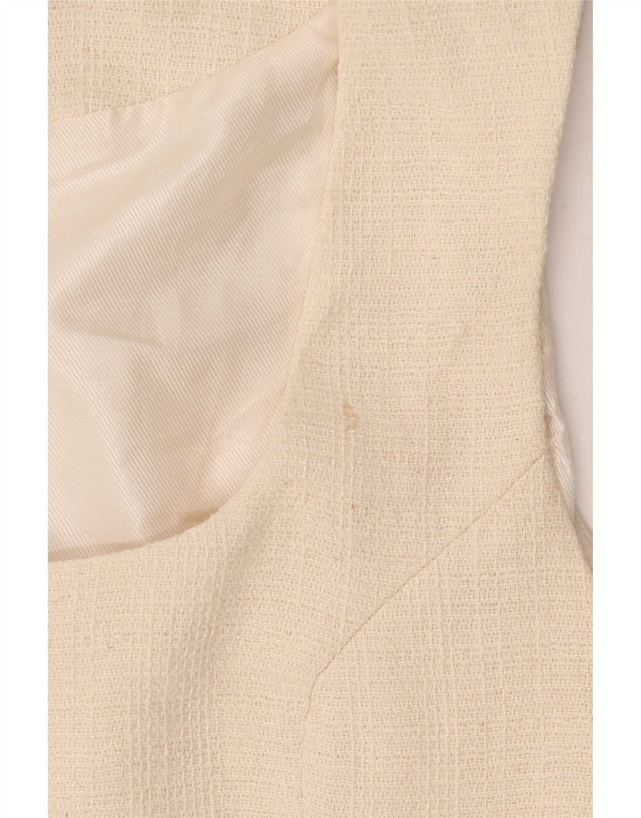 Gilet Zara da donna UK 12 in cotone beige medio