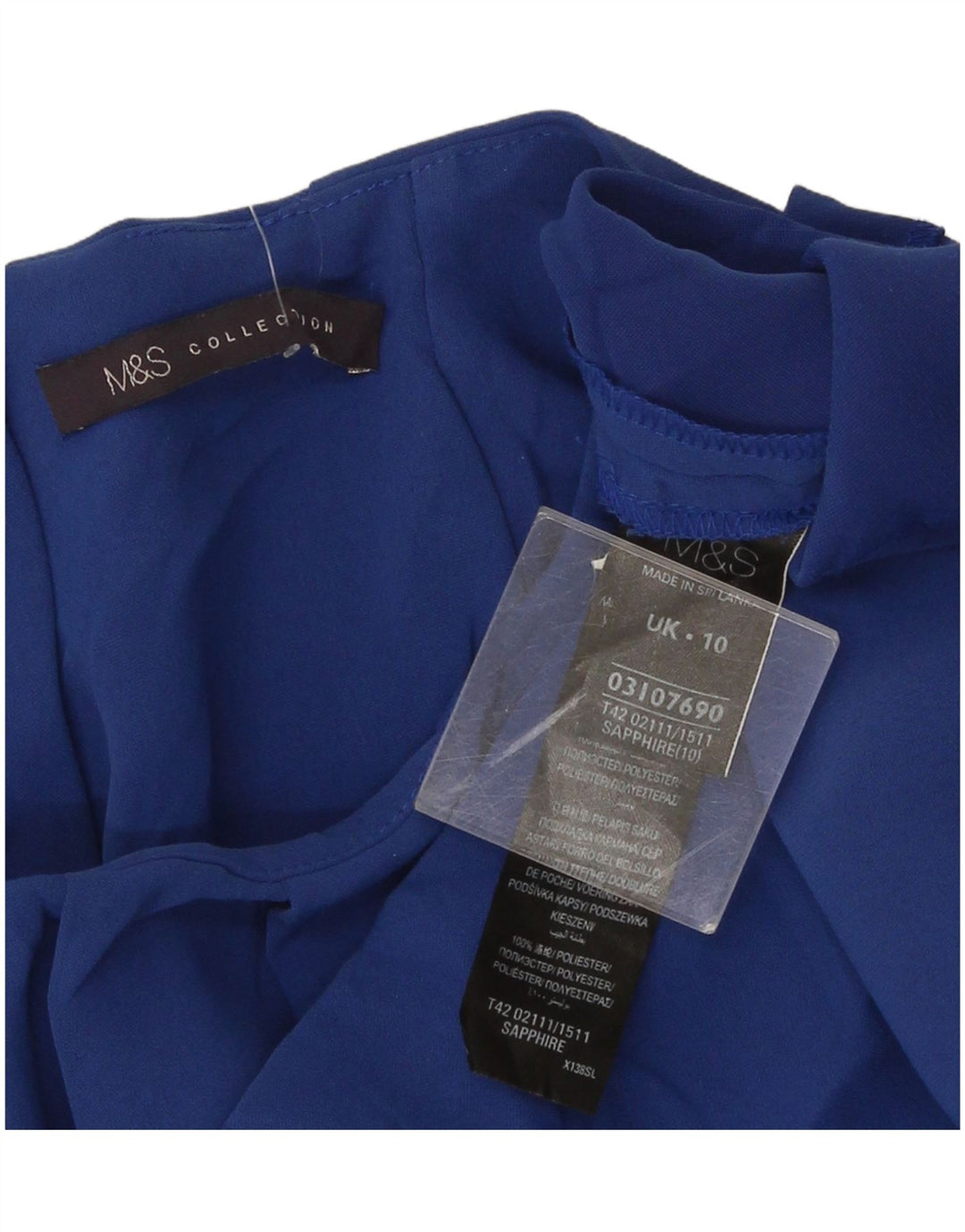 Abito a trapezio da donna Marks & Spencer UK 10 piccolo poliestere blu