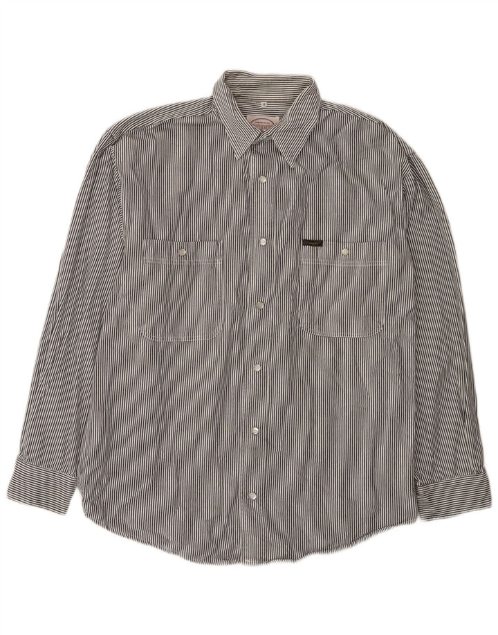 Camicia da uomo Wrangler in cotone gessato grigio medio