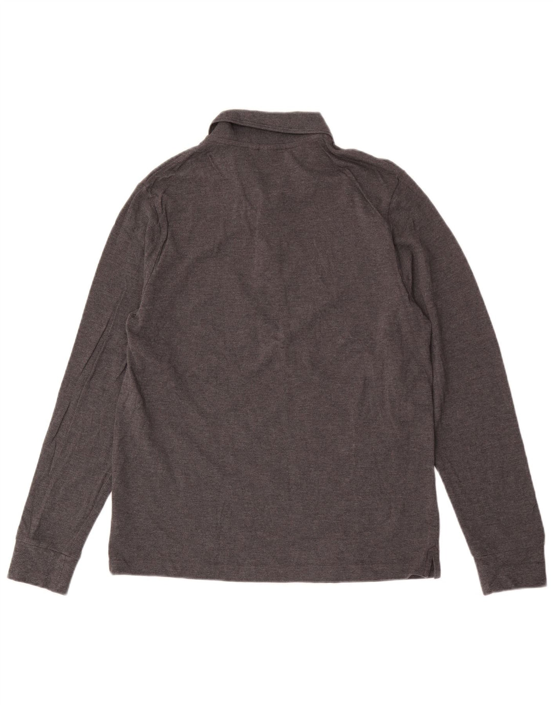 Polo da uomo a maniche lunghe John Lewis in cotone grigio medio