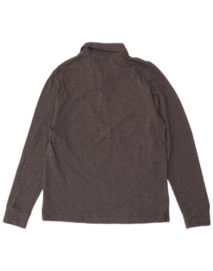Polo da uomo a maniche lunghe John Lewis in cotone grigio medio